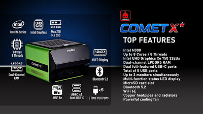 N305 mini PC - INTEL N305 Desktop PC 16GB DDR5 + 1TB PCIe4.0 - COMET-X