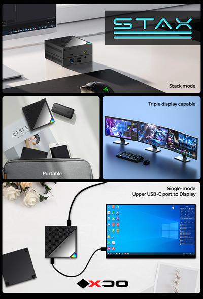 Stax Modular Mini PC - 7840u Stackable mini PC  16GB DDR5 + 512GB PCIe4.0